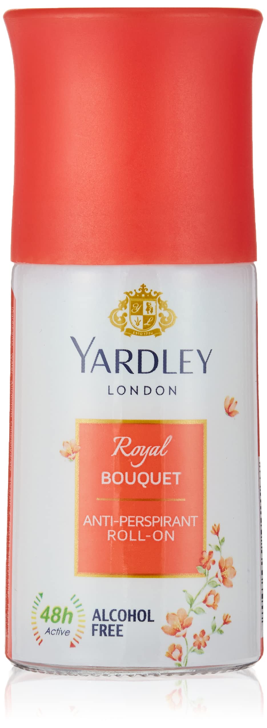 Yardley Royal Bouquet Roll On, Anti-Perspirant, Floral Fresh Fragrance, All Day Sweat Protection, Reduce Wrinkles, Lighten Skin Tone 50 ML