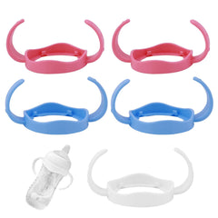 Viitech Bottle Handle Holder for Avent Natural Wide Neck Standard PP Plastic Baby Bottle 2 Red, 2 Blue, 1 White (Pack of 5)
