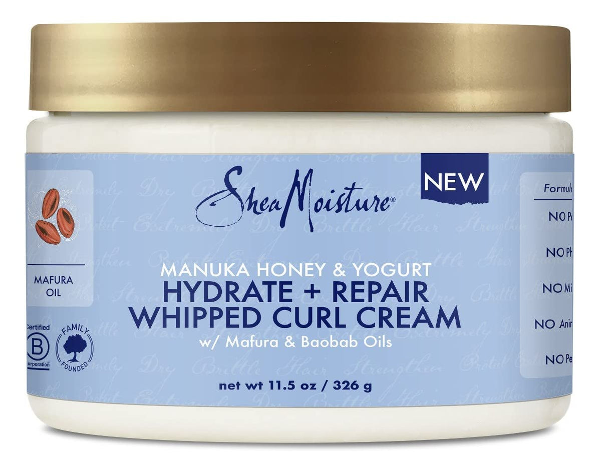 SHEA MOISTURE Hydrate and Repair Moisturizing Curl Cream for Curly Hair Manuka Honey and Yogurt Sulfate Free Curly Hair Cream 11.5 oz
