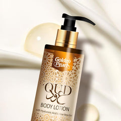 Golden Pearl OUD Lotion 200ml Skin Care Face Moisturizer Body Lotion for Women - Hyaluronic Acid and Aloevera Gel Lotion Non Greasy Face and Body Moisturiser Skin Lotion