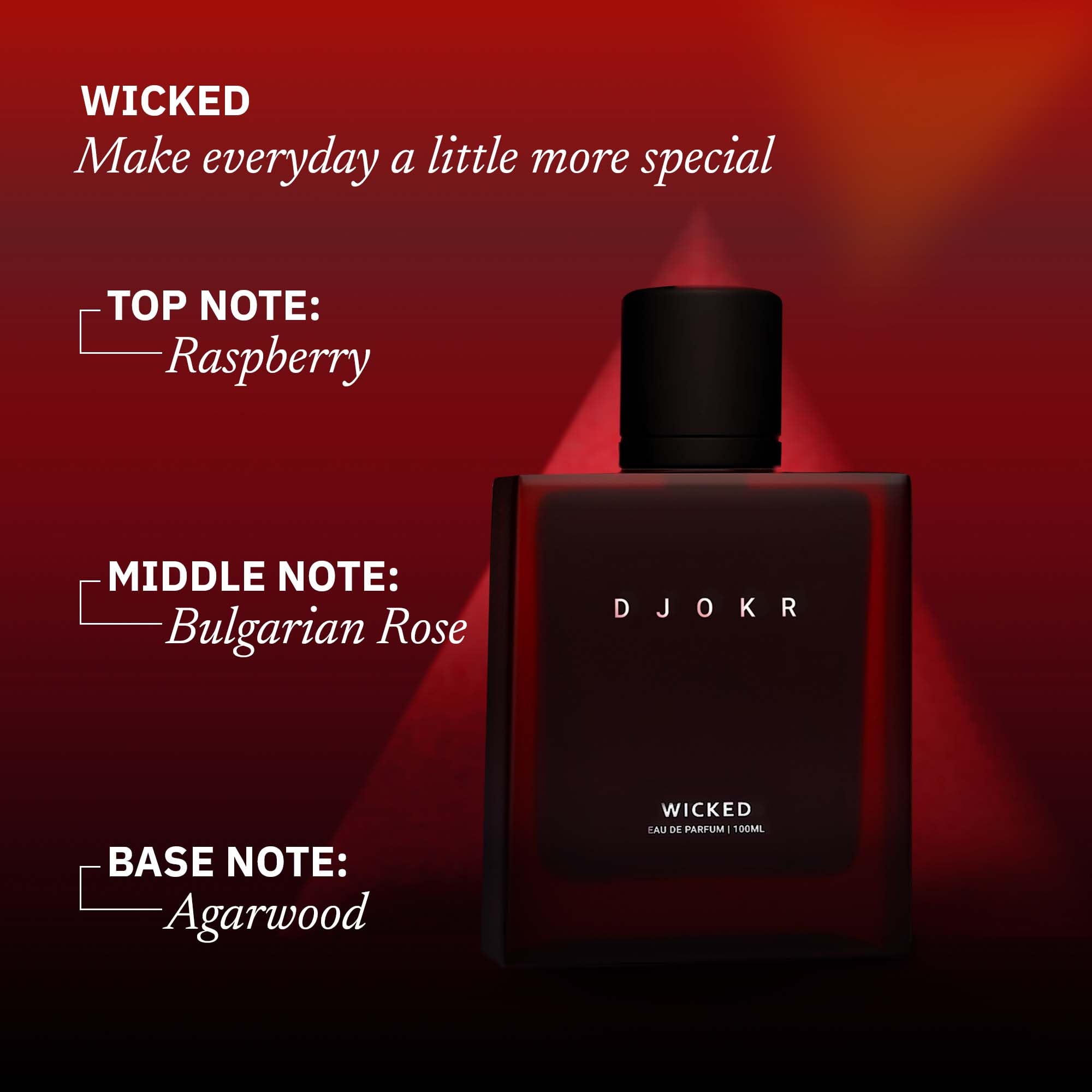 Djokr Wicked Perfume For Men 100 ml | Eau De Parfum | Premium Luxury Long Lasting Fragrance Spray