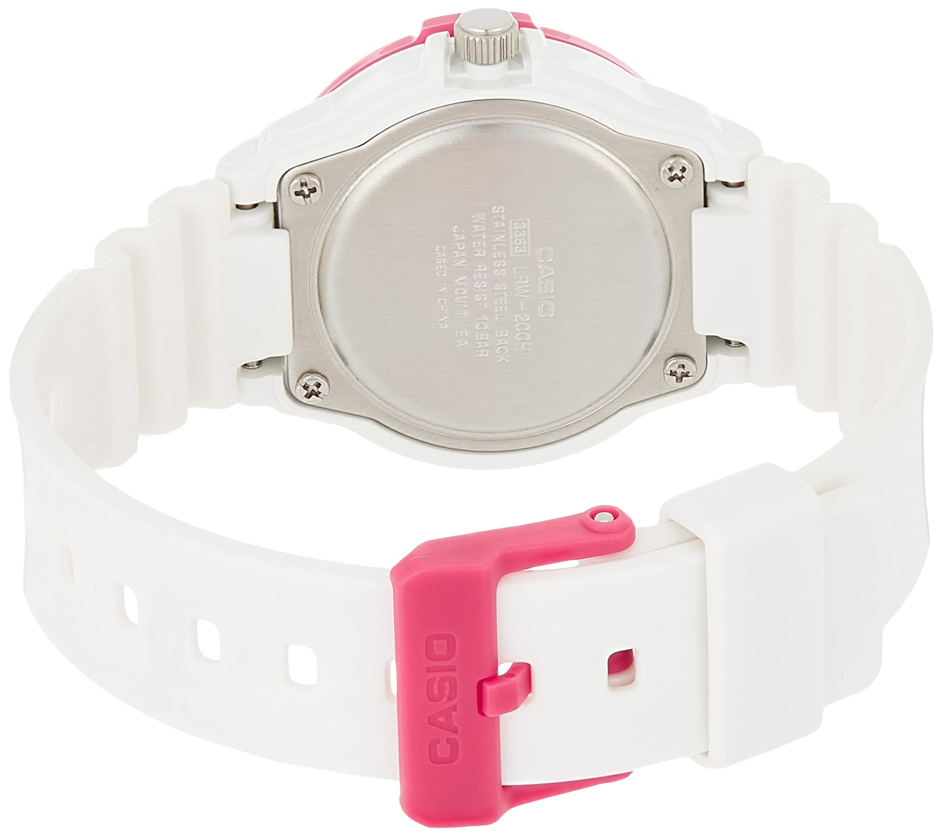 Casio Womens Quartz Watch, Analog Display and Resin Strap White / White / Pink