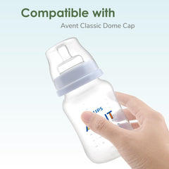 Maymom Screw Lids Aka Travel Caps with Rewritable Sealing Disc Compatible with Avent, Maymom Wide Mouth Bottles; Cap Replace Avent Classic Bottle Screw Ring and Sealing Disc, 6pcs. (Blue)