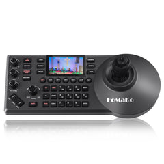FoMaKo PTZ Controller PoE NDI Camera Controller, IP PTZ Camera Controller Keyboard with 4D Joystick for Live Streaming, PTZ Network Keyboard Visca PELCO D/P RS232 RS485 LCD Screen (KC608 Pro)