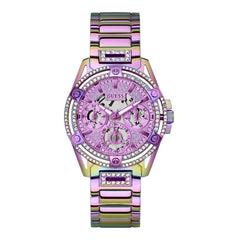 GUESS US Women's Iridescent Rhinestone Cut-Through Watch