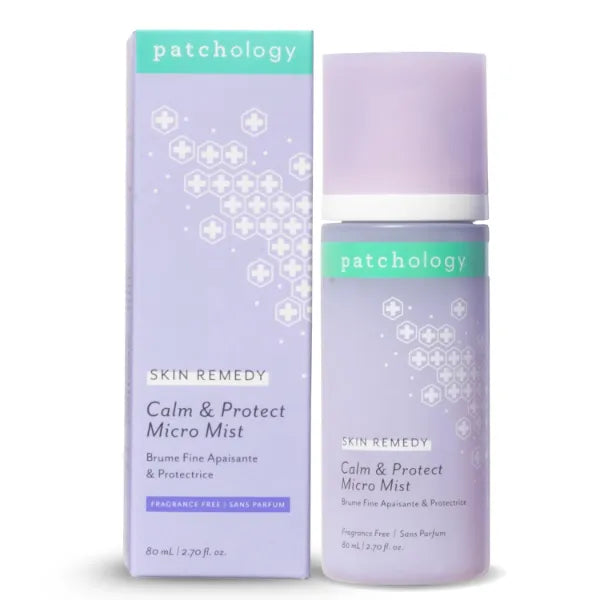 Patchology Skin Remedy Calm & Protect Micro Mist – Hydrating Facial Spray with Ectoin, Probiotics & Botanical Blend, Fragrance Free, Refines Pores & Leaves a Fresh Glow - 80 mL