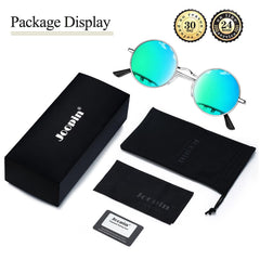 Joopin Round Polarized Sunglasses for Men Women, UV Protection Sun Glasses Small Circle Hippie Lennon Shades Sunglasses