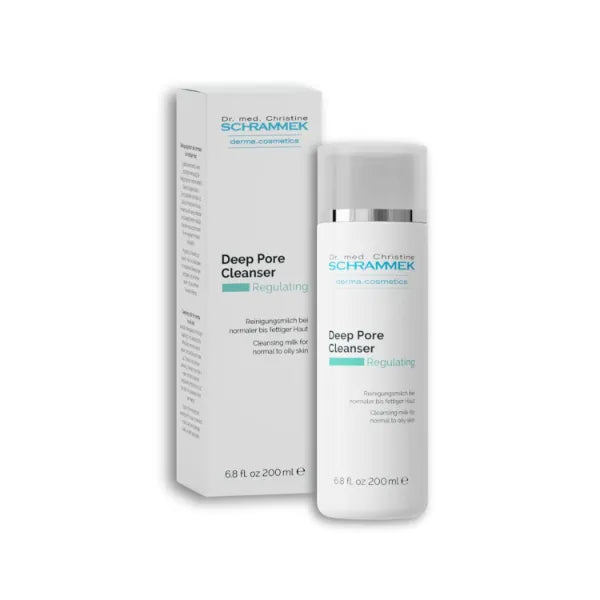 Schrammek Deep Pore Cleanser (6.8 fl oz) - Cleansing Milk for Normal Skin - Makeup Removal - Face Wash & Cleanser – No Parabens - Skin Care