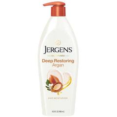 Jergens Argan Oil Deep Repair Moisturizing Lotion, Soothing Body and Hand Lotion, 16.7 oz, with Replenishing Argan Oil and Vitamin E, Oil-Rich, Dermatologist Tested