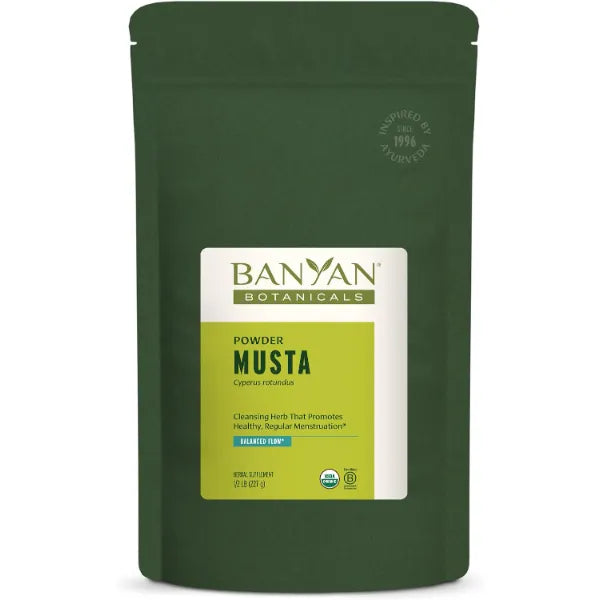 Banyan Botanicals Musta Powder Organic Cyperus Rotundus Natural Ayurvedic Herbal Menstruation Supplement Liver Health Supplement and Digestion Aid Non GMO Sustainably Sourced Vegan