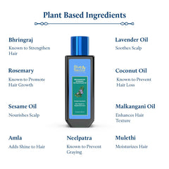 Blue Nectar Rosemary Oil for Hair Growth with Bhringraj Oil for Hair | Ideal Non - Sticky Hair Growth Oil for Monsoon | 100% Natural Ayurvedic Hair Oil with Amla Hair Oil (9 Herbs,200ml)