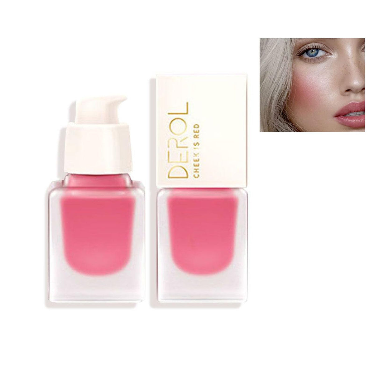 DEROL Blush Silky Cream Liquid For Cheeks Face Palette Bronzer Highlighter Shape Contour Stick Moisturizing And Breathable Matte Finish Long-wearing Waterproof Women (Love Me 03#), Pack Of 1, 1 g