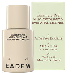 EADEM Gentle Exfoliating AHA & PHA Toner, Milky Rice Toner Exfoliant with Lactic, Azelaic, & Tranexamic Acid, Rice Water AHA Exfoliator & Pore Minimizer for Face and Body, 5.0 oz, Cashmere Peel