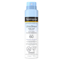 Neutrogena Ultra Sheer SPF 60 Body Mist Sunscreen Spray 141 g