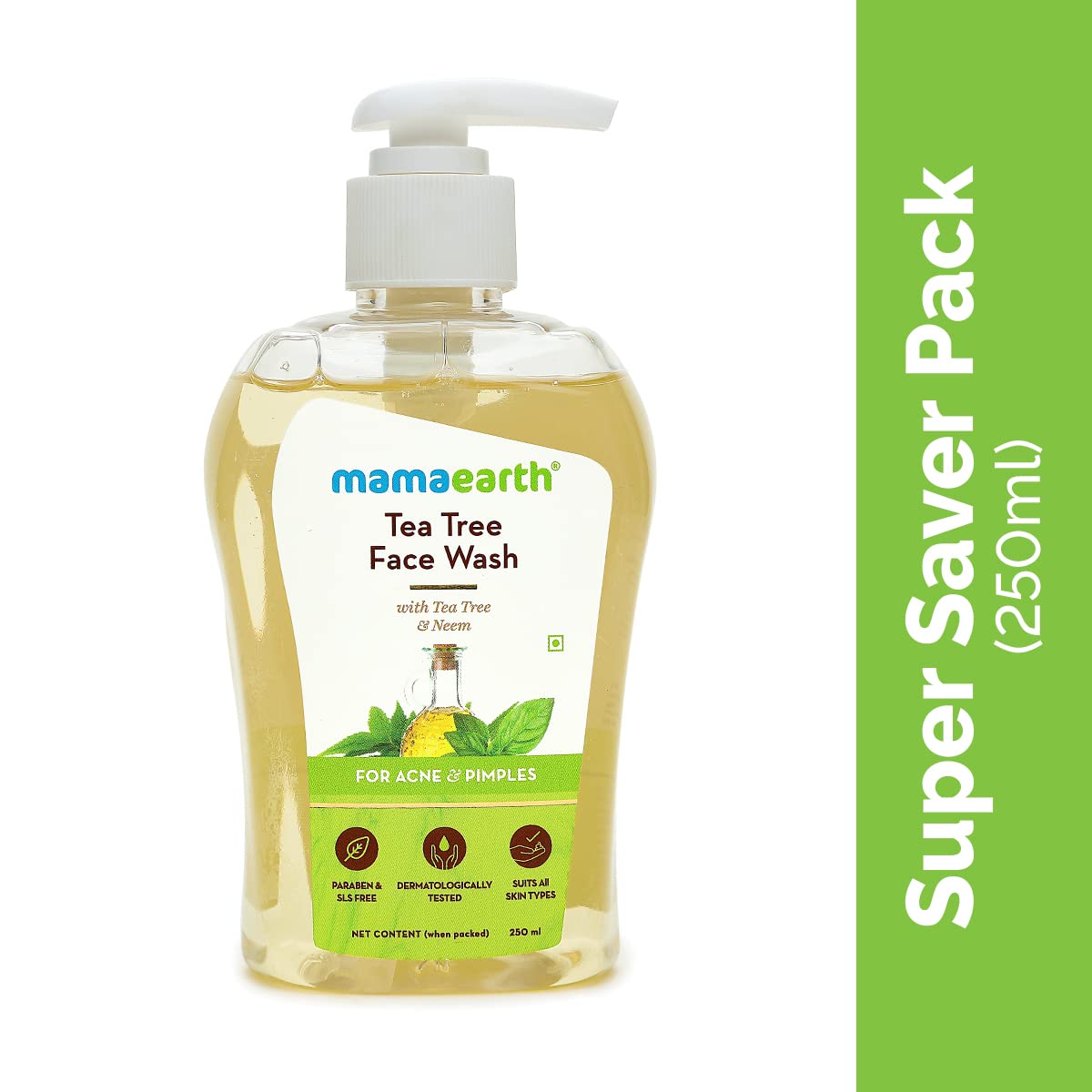 Mamaearth Tea Tree Face Wash with Neem for Acne & Pimples - 250ml