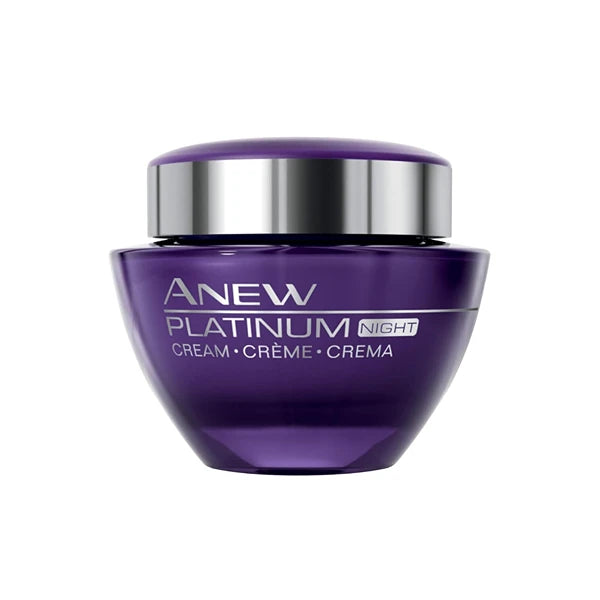 Avon Anew Platinum Night Cream – Anti-Aging Face Cream with Paxillium Technology, Firms, Lifts & Reduces Wrinkles, Sculpted Jawline & Contours, Moisturizes Sensitive Skin, Hypoallergenic, 1.7 oz