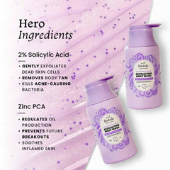 FoxTale 2% Salicylic Acid Exfoliating Body Wash With Zinc Pca|Reduces Body Acne, Strawberry Skin & Ingrown Hair|Smoothens Uneven Texture In 28 Days|Body Wash Men & Women|Exfoliating Shower Gel|250 Ml