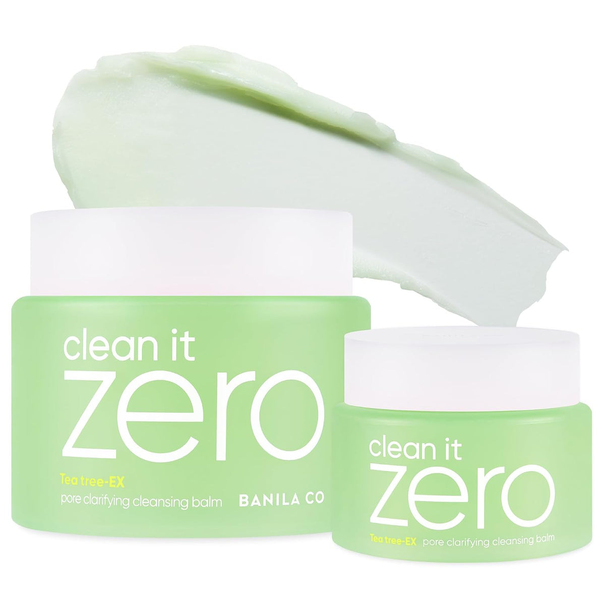 BANILA CO Clean It Zero Pore Clarifying Balm Duo 180ml + 100ml Korean Cleansing Balm for Oily & Acne Prone Skin AHA PHA & Tea Tree Vegan