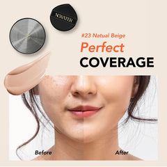 NOWATER Prestige Skinfit Glow Cover Cushion | Glow Cushion Foundation | Glass skin, Long-Lasting, Lightweight | Flawless Coverage | Korean Cushion Foundation (0.52 fl.oz) (Natural Beige, 0.52 fl.oz)