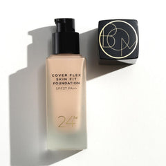 BOM Cover Flex Skin Fit Foundation (#21 Rosy Beige) Liquid Makeup Foundation SPF 37 PA+++ Semi Matte Coverage for Ivory Neutral