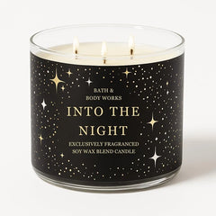 Bath & Body Works Into The Night 3‑Wick Candle 14.5 oz (411 g) – Raspberry Noir · Velvet Rose Petals · Mocha Musk