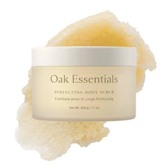 Oak Essentials Perfecting Body Scrub, Gentle Exfoliating Sugar Scrub with Coconut Oil, Argan Oil and Shea Butter, Hydrating Body Polish for Silky, Radiant Skin, 7.1 Oz