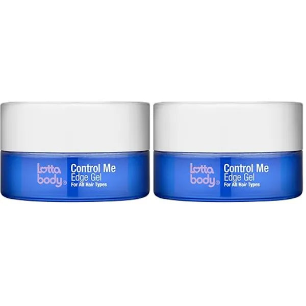 Lottabody Control Me Edge Gel with Coconut & Shea Oils For All Hair Types, Black, 2.25 Ounce Pack of 2