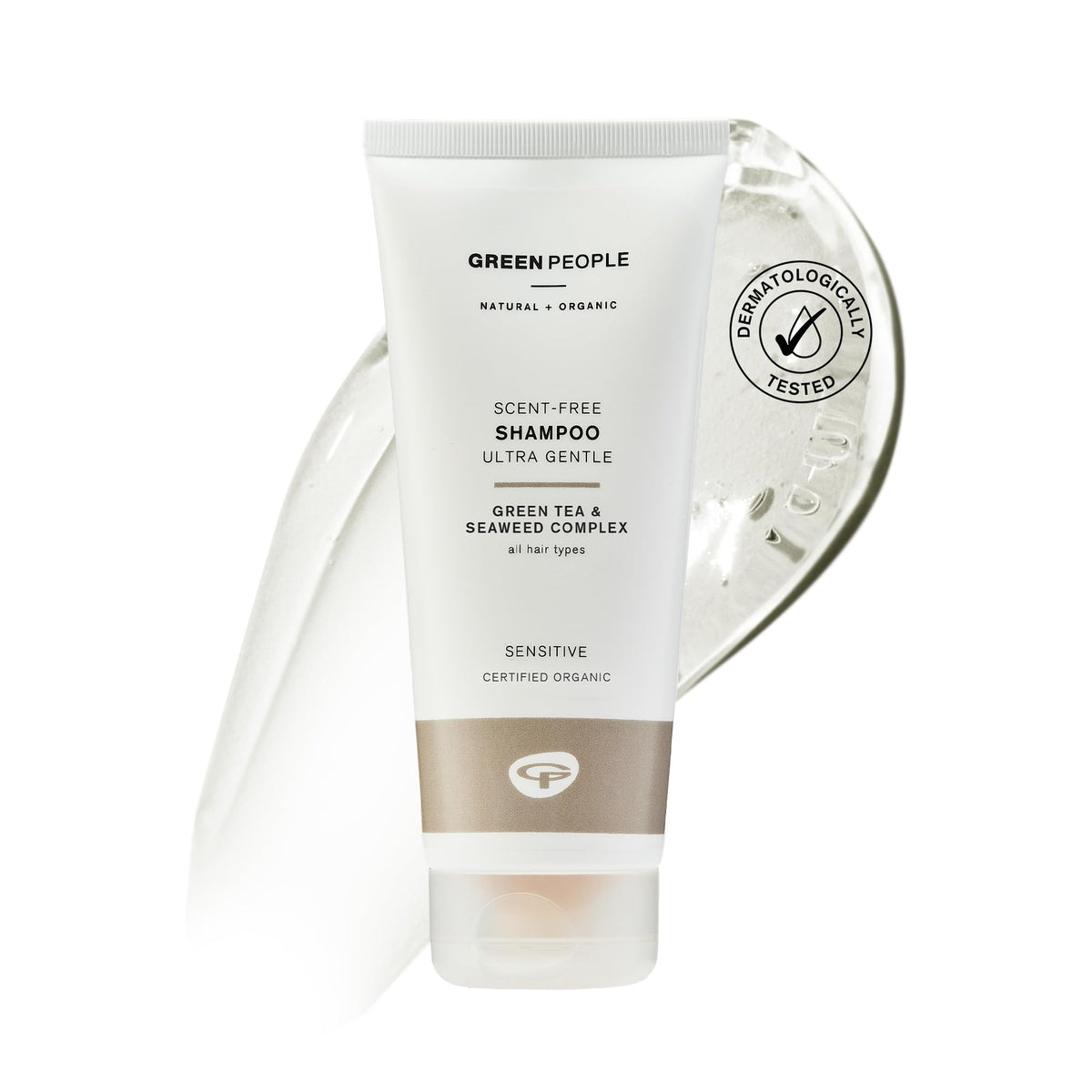 Green People Fragrance Free Shampoo For Sensitive Scalps, Hypoallergenic, Green Tea & Seaweed - Silicone Free, Organic, Vegan - 200ml