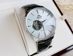 Orient Open Heart Automatic Watch for Men SAG02005W0, White, strap