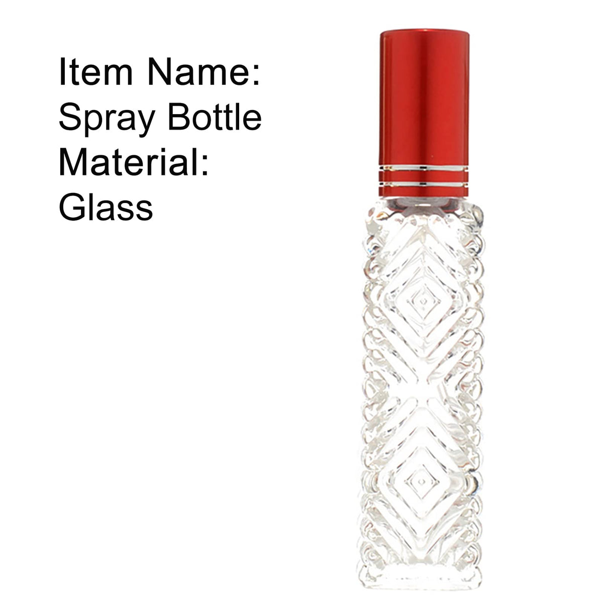 Perfume Atomizer 10ml Portable Perfume Atomizers Refillable Clear Red