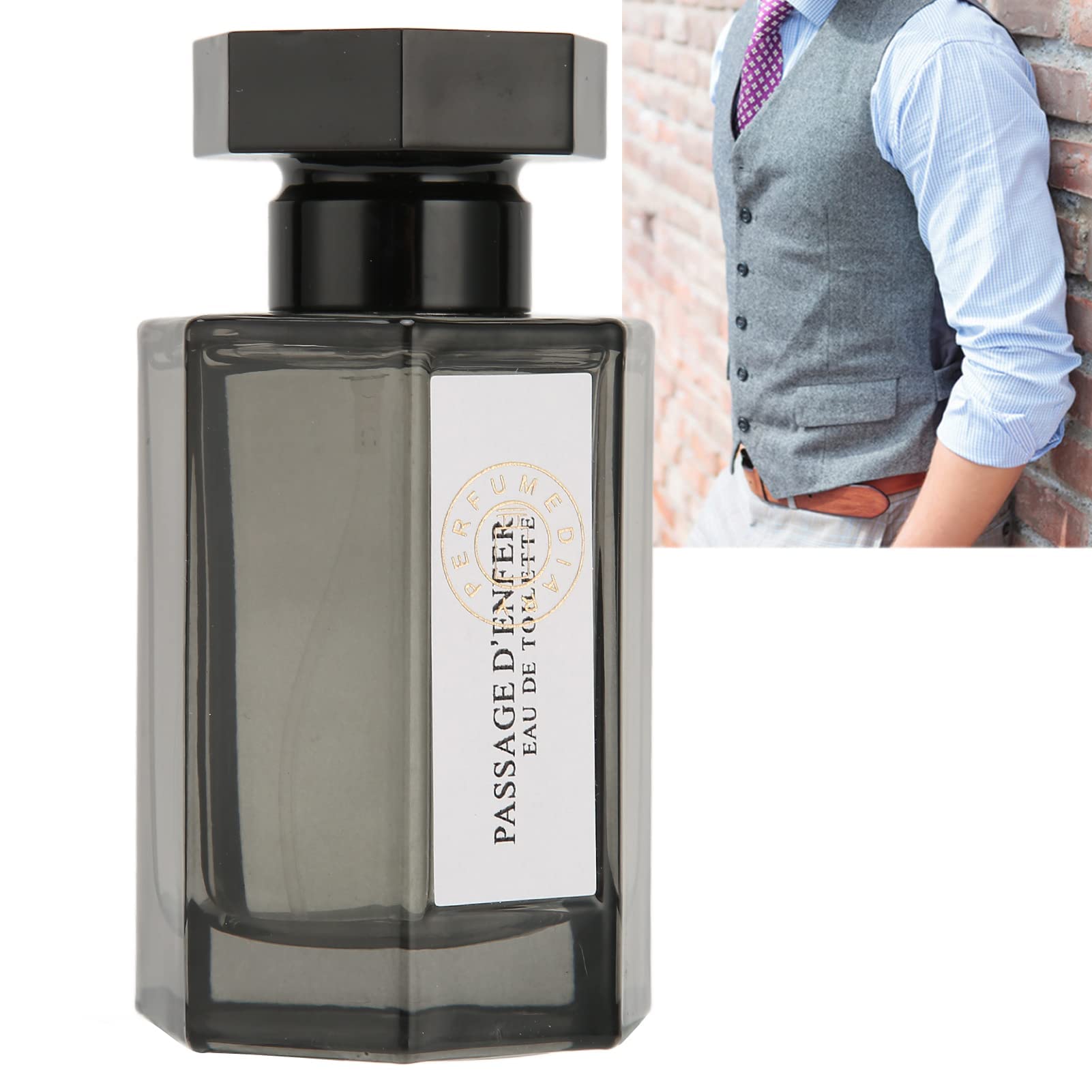 Long Lasting Male Woody Fragrance, Men's Spray Perfume Light Fragrance Spray Glass Bottle Perfume for Male 50ml