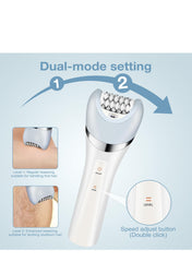 Excefore 5-in-1 Cordless Epilator for Women - Rechargeable Epilator with Dual Speed, LED Light, Shaver, Callus Remover, Massage, Facial Cleaning Head