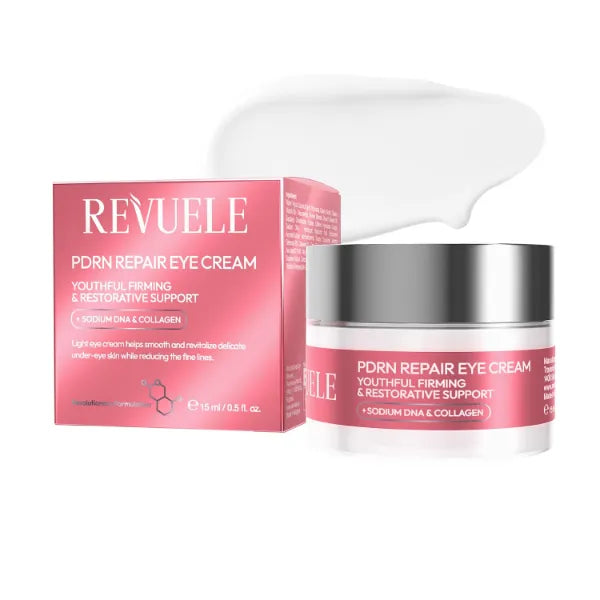 REVUELE Eye Cream with Salmon DNA PDRN – 0.51 fl.oz | Anti-Aging Eye Cream with Sodium DNA, Collagen, Peptides & Caffeine | Reduces Puffiness, Dark Circles & Fine Lines, Korean Skincare