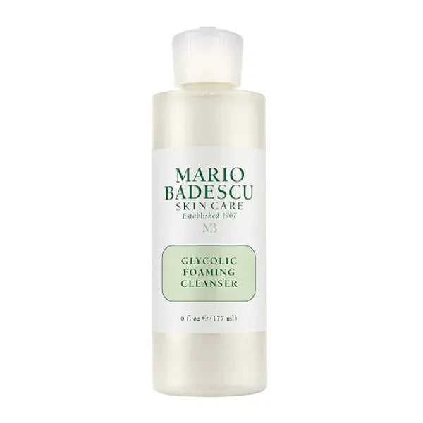 Mario Badescu Glycolic Foaming Cleanser for All Skin Types Exfoliating Face Wash with Glycolic Acid & Aloe Vera Visibly Evens Skin Tone & Texture  177 ml