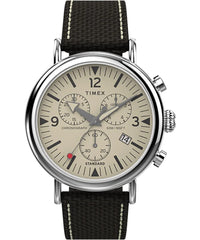 Timex Men Chronograph Watch with a Fabric Strap Standard Chrono - Brown