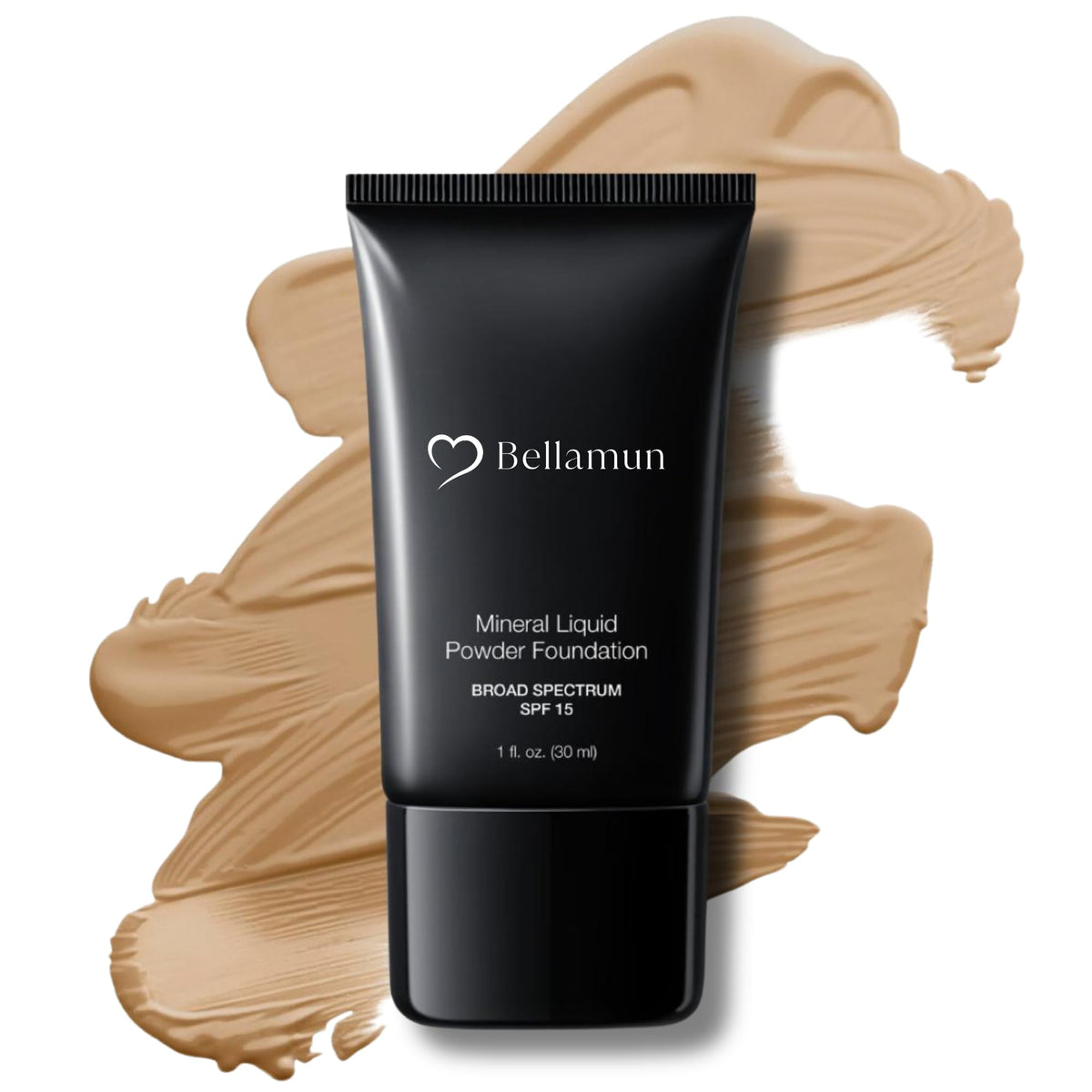 BELLAMUN Mineral Liquid Powder Foundation - SPF 15, Vegan, Cruelty-Free, Medium to Full Coverage, Matte Finish - Free of Talc, Parabens, Gluten - For All Skin Types (Cream Beige, 30ml)