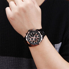 CURREN Mens Watches,CURREN Watches Quartz Analog Calendar,Wrist Watch for Men, Fashion Waterproof Stainless Steel Band-Black GREEN