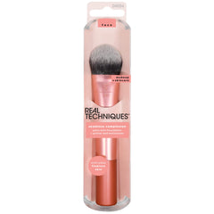 REAL TECHNIQUES Seamless Complexion Makeup Brush, Four Foundation, Primer, And Moisturizer, Makeup & Skincare Face Brush, Streakfree And Natural Finish, Orange, 1 Count