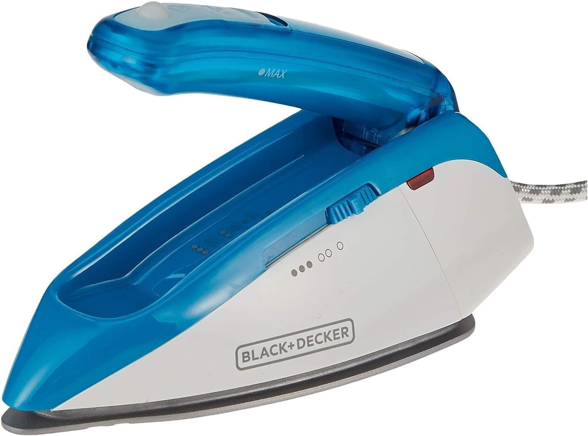Black & Decker 1085W Dual Voltage Travel Steam Iron, Blue - Ti250-B5