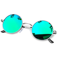 KANASTAL Hippie Round Polarized Sunglasses for Women Men, Small Circle Sun Glasses Classic Vintage Retro Shades Metal Frame UV400 Protection