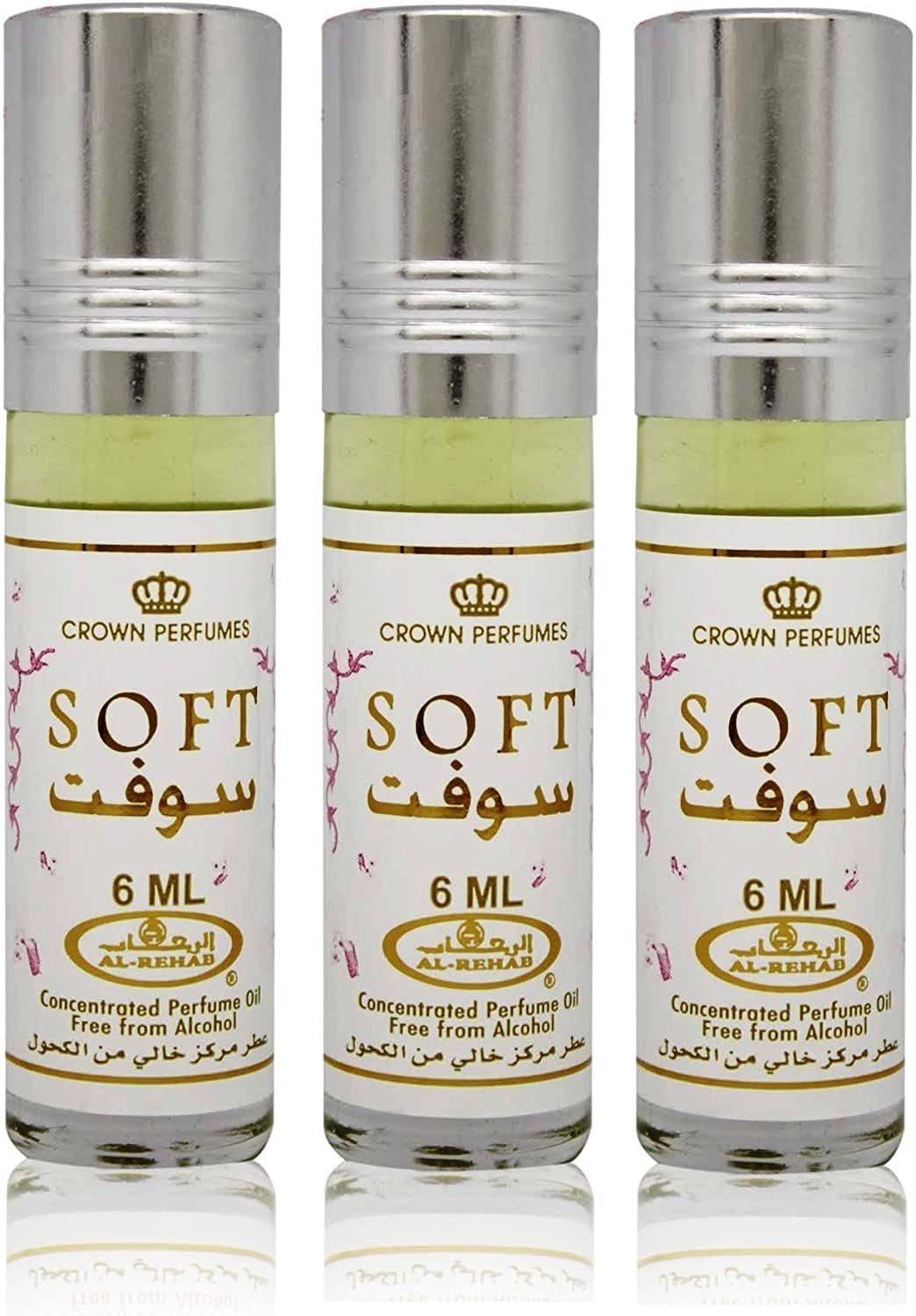 Al-Rehab Soft - 6ml (.2 oz) Perfume Oil -3 Pack