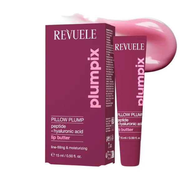 REVUELE Pillow Plump Lip Butter, 0.50 fl.oz – Hydrating & Plumping Lip Balm with Hyaluronic Acid & Peptide – Soft, Glossy, Fuller-Looking Lips for Dry Lips