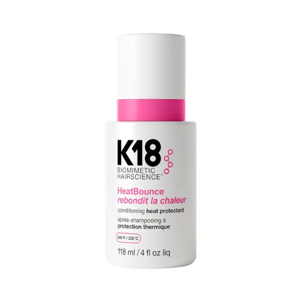 K18 HeatBounce Conditioning Heat Protectant Spray, Lightweight Leave-In Conditioner + 450℉ (232°C) Heat Protection, Soften, Smooth + Detangle All Hair Types, 4 Fl Oz Liq