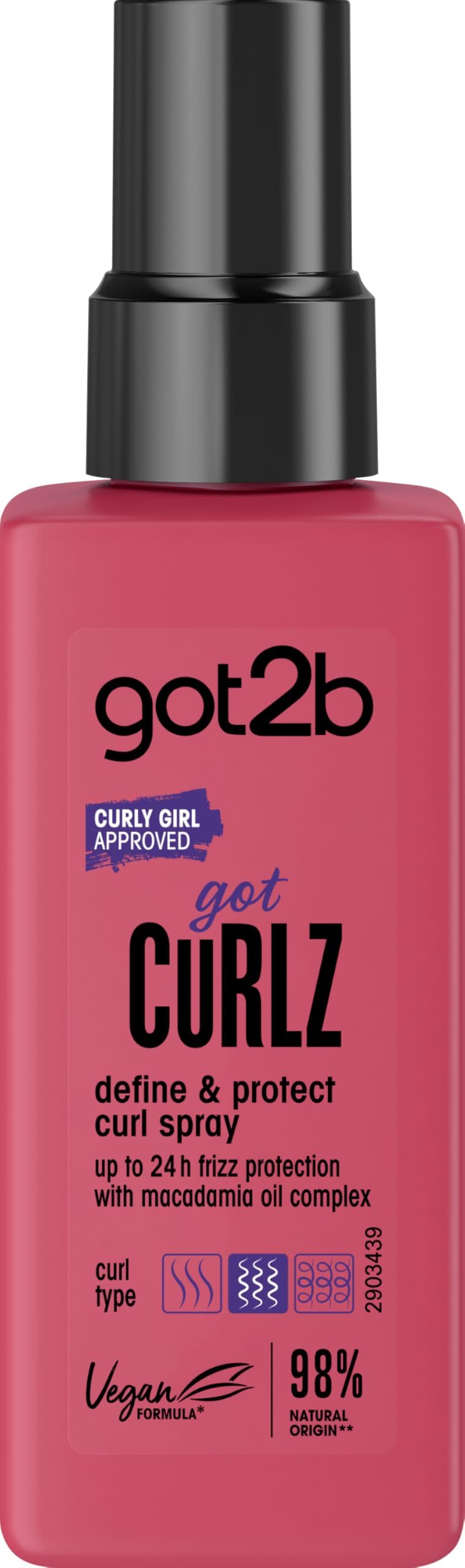 Got2B Curls Define Spray for Curly Hair, Hydrates Hair Fibers, Cool and Comfortable - 150 ml
