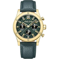 POLICE - Polysh Watch For Men Green Dial Green Leather Strap - PEWJF0006202