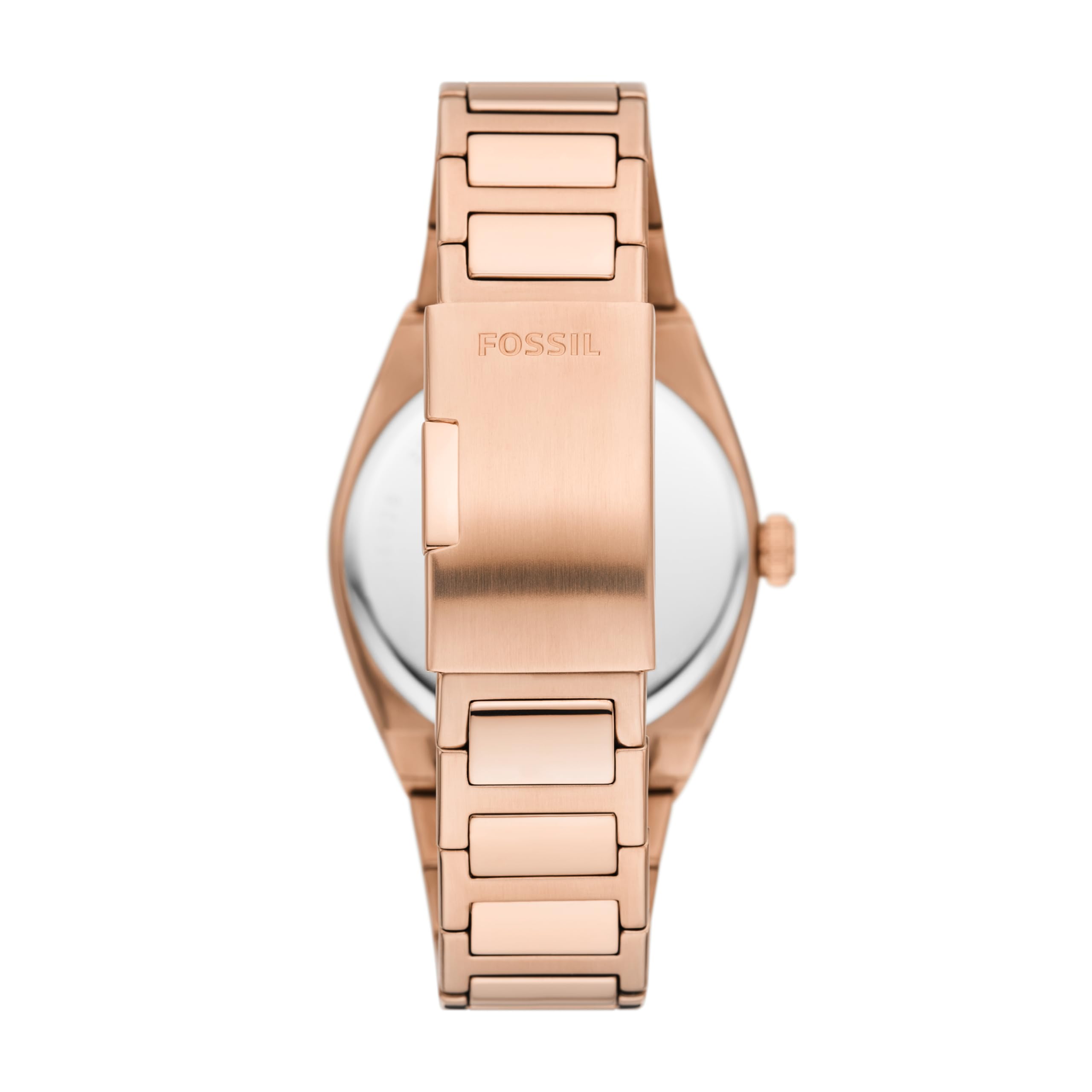 Fossil Men's Everett Quartz Stainless Steel Three-Hand Watch, Color: Rose Gold/Chocolate (Model: FS6028)