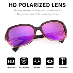 FEISEDY Women Polarized Sunglasses 100% UV400 Vintage Square Sun Glasses Outdoor Driving Fashion Shades for Women B2526