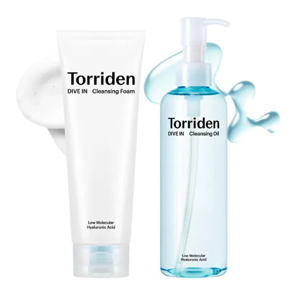 Torriden DIVE IN Cleansing Foam Face Wash 150ml (5.07 fl.oz.) + DIVE IN Cleansing Oil 200ml (6.76 fl.oz.)