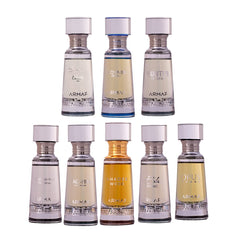 Armaf Non-Alcoholic Concentrated Perfume Oil - 20ML SUPER PACK OF 8 - For Men - Club De Nuit Intense - Beau Acute - Voyage Bleu - Hunter Intense - Tag Him Homme - Shades Wood - Blue Homme - Opus Homme