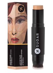 SUGAR Cosmetics Ace Of Face Foundation Stick with Inbuilt Brush - 47 Borgia (Medium Tan, Warm Undertone) Full Coverage Waterproof Matte Finish